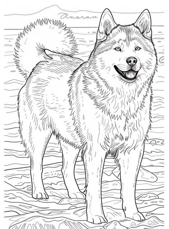 Vẽ tranh chó Alaska